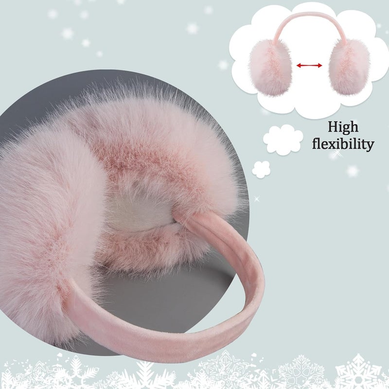 FSTEOE Women Winter Ear Muffs Foldable Girl Ear Warmer Fashion Furry Earmuff Soft Ear Cover Cold Weather - Image 4